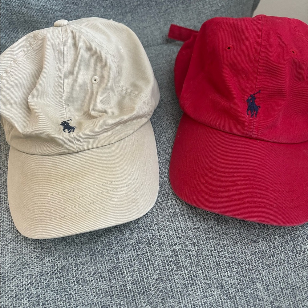 polo ralph lauren unisex baseball hats red and tan
